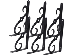 Conjunto De 6 Peças De Suportes Decorativos Reforçados Para Prateleira De Parede.