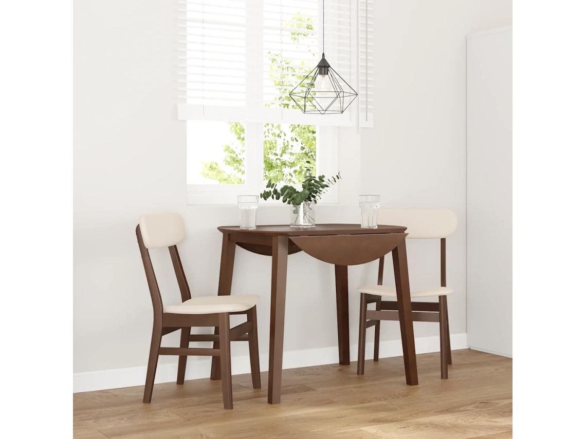 Vidaxl Cadeiras De Jantar Com Almofadões 2 Pcs Madeira Maciça Castanho