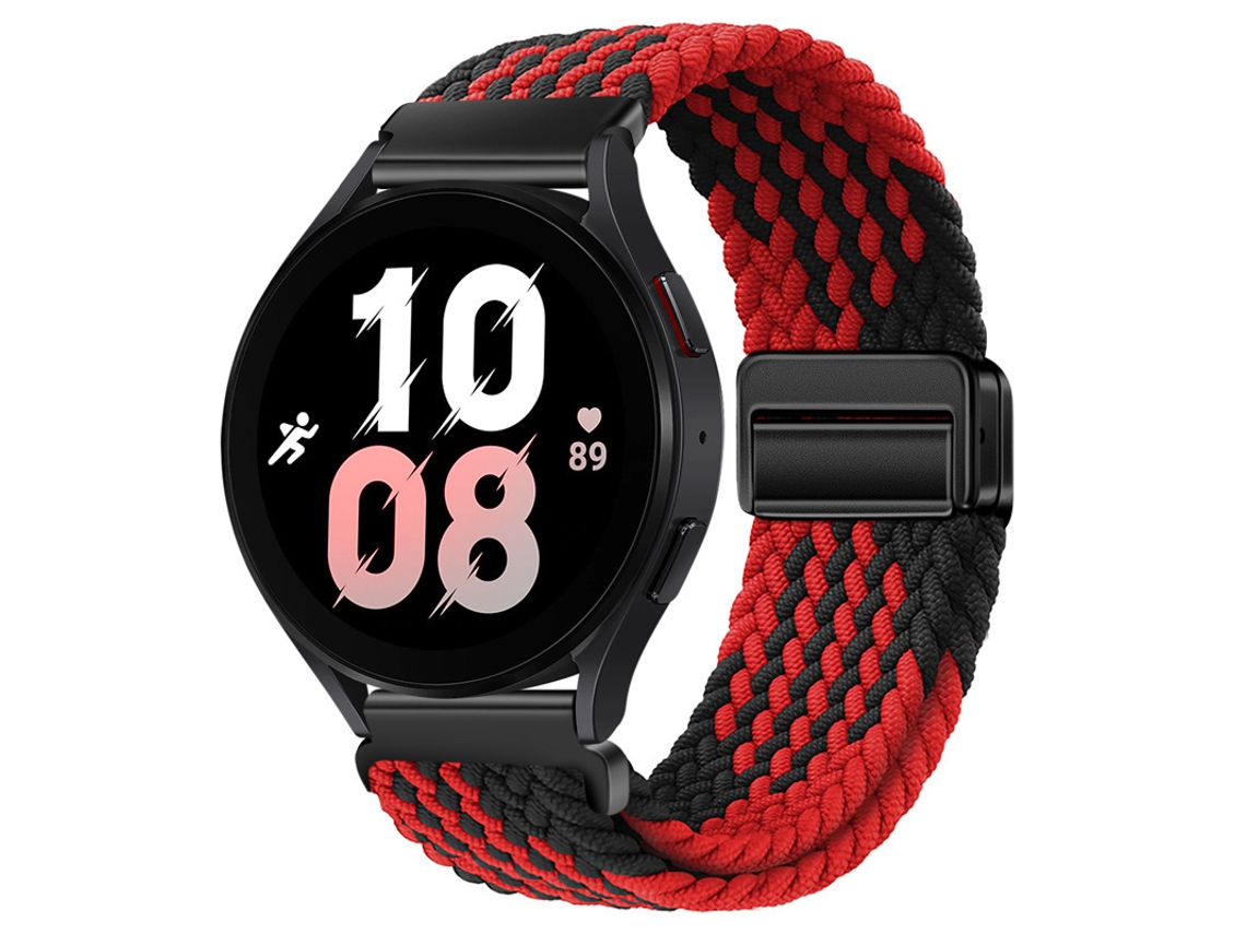 Pulseira esportiva elástica e respirável em nylon trançado com fecho magnético, compatível com Huawei GT6, GT5 e Samsung.