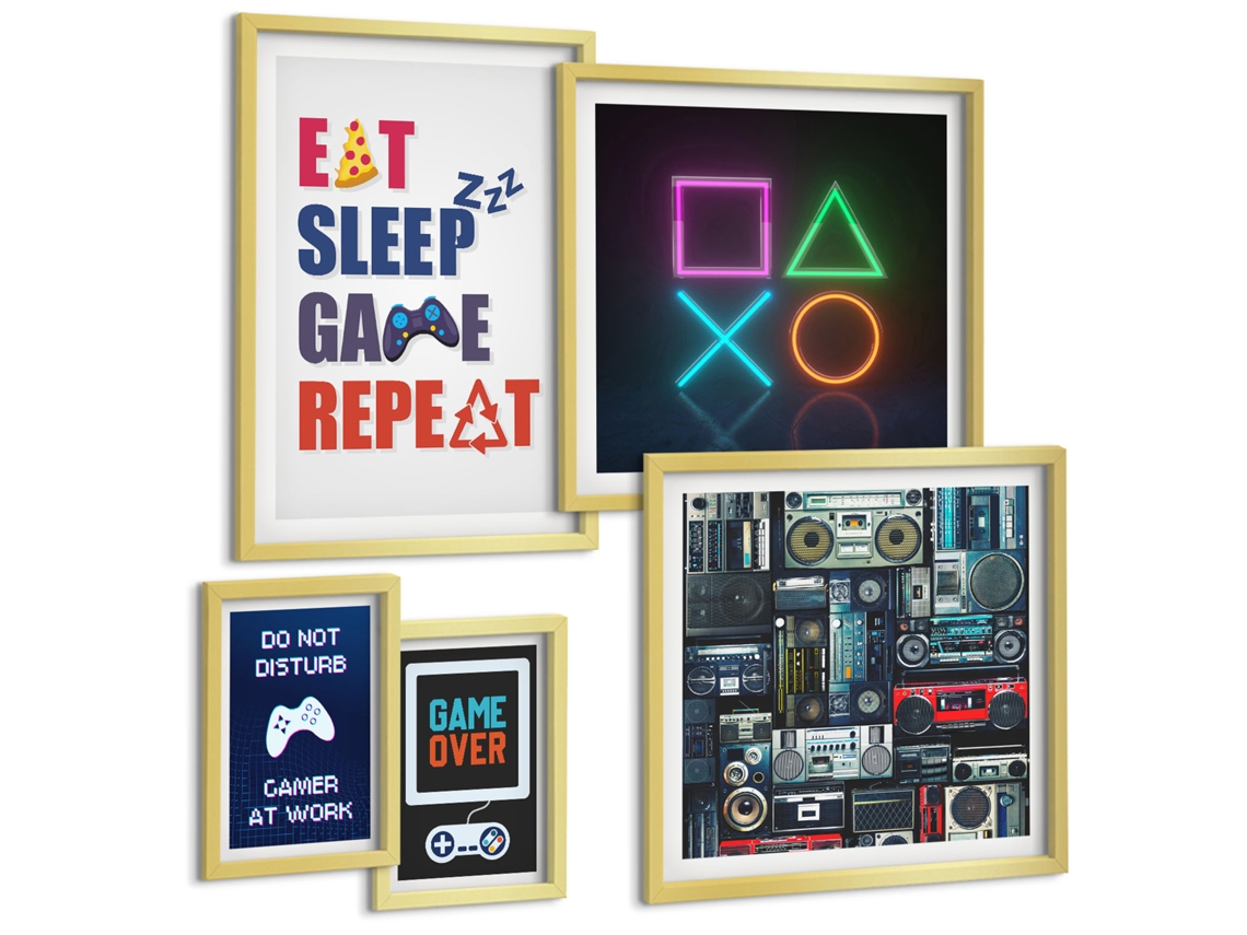 Conjunto De Pinturas Decorações Estilosas Para Gamers Espelharte (5 Peças)
