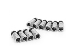 Laxiscreed Conector De Compressão Rg6 Type F Compatível Com Antenas De Tv E Transmissão De Vídeo