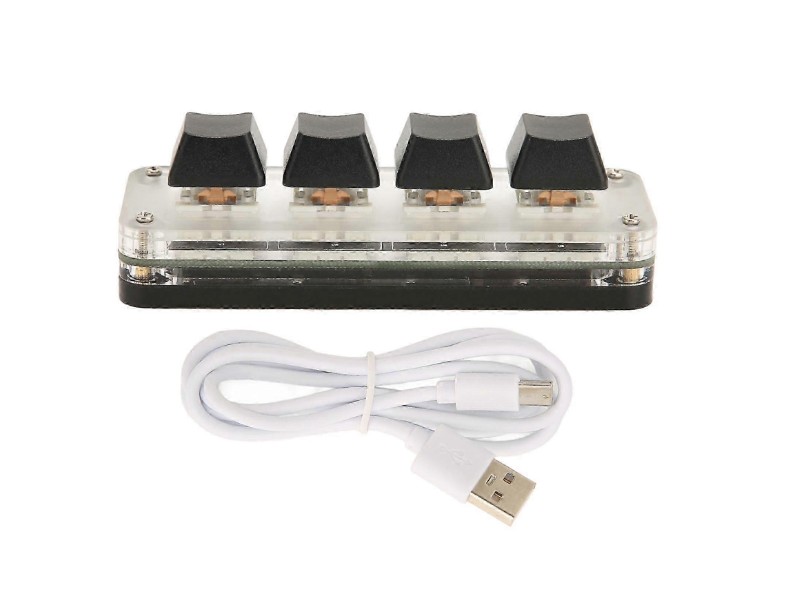 Teclado Programável Usb De 4 Teclas, Mini Teclado Mecânico Hid Portátil, Teclado Programável Para Jogos Osu Rgb. Ly Ebike