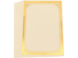 Pacote Com 12 Folhas De Papel Dourado Em Branco Para Certificados, Portáteis E Com Superfície Para Escrita