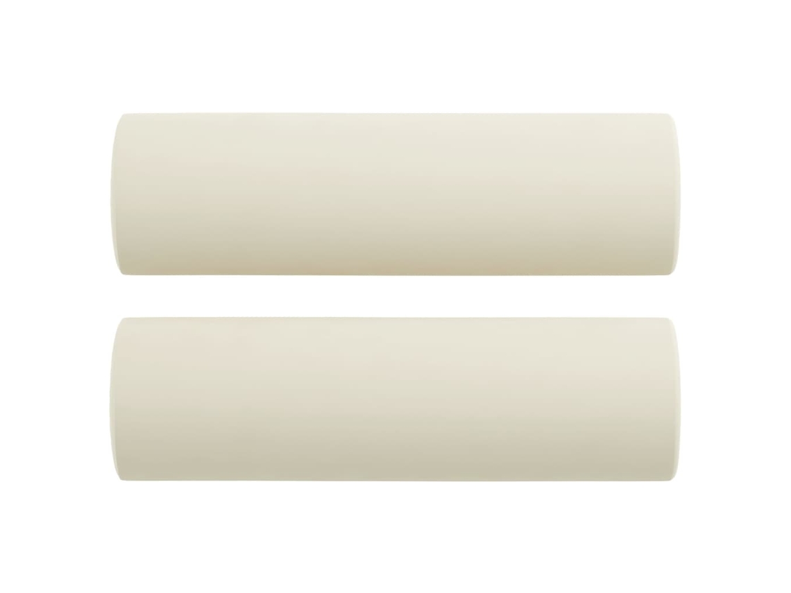 3 Pcs Conjunto de Sofás com Almofadas Veludo Cor Creme SYFAX