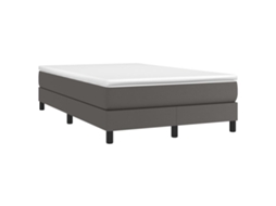 Cama Boxspring com Colchão 120x190 cm Couro Artificial Cinzento MAISON EXCLUSIVE
