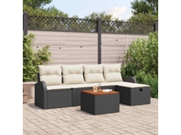 Vidaxl Conjunto De Sofá De Jardim 6 Unid. Preto Rattan Sintético