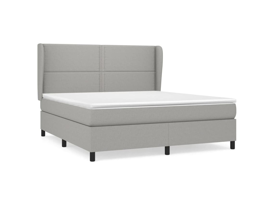 Cama com Molas/Colchão 180x200 Cm em Tecido Cinzento Claro MAISON EXCLUSIVE