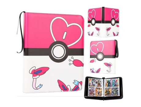 Álbum Pokémon Tcg V Reel Em Couro Pu Com Zíper | 400 Cartas | Hlx 024