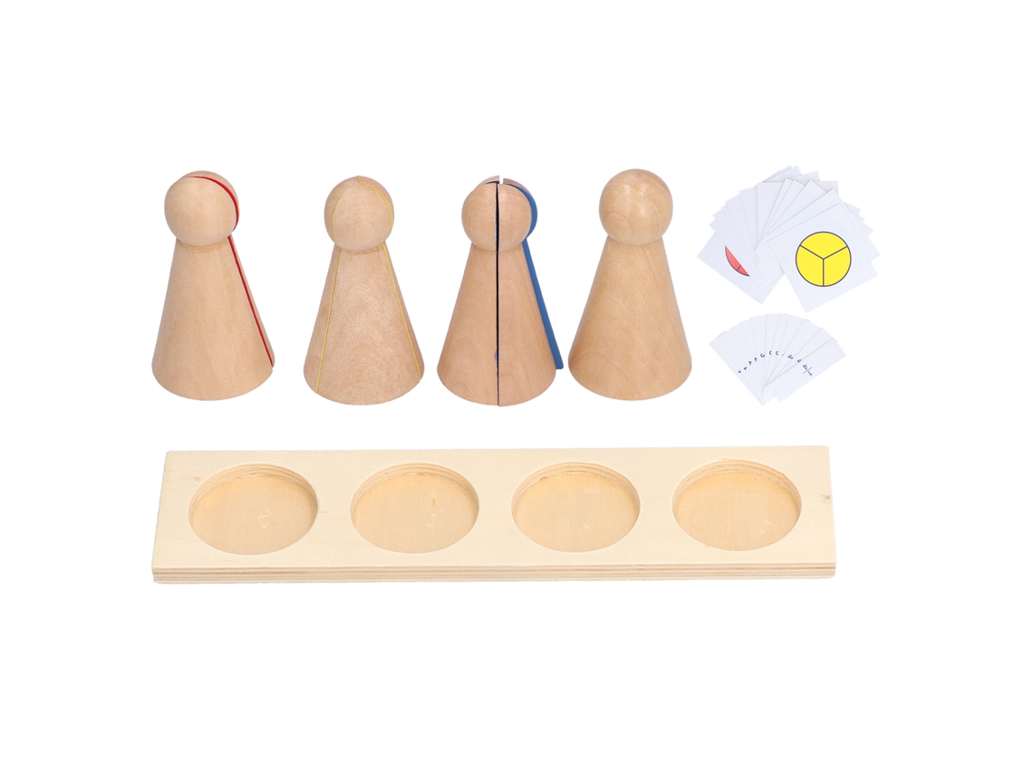 Primerox brinquedo de Puzzle de Fração em Madeira Educativo para Aprendizagem Matemática Infantil 3 Anos +
