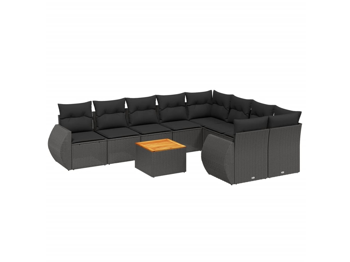 Garden Sofa Set, Garden Sofa Sets Vidaxl Preto Rattan / Vime (n/a)