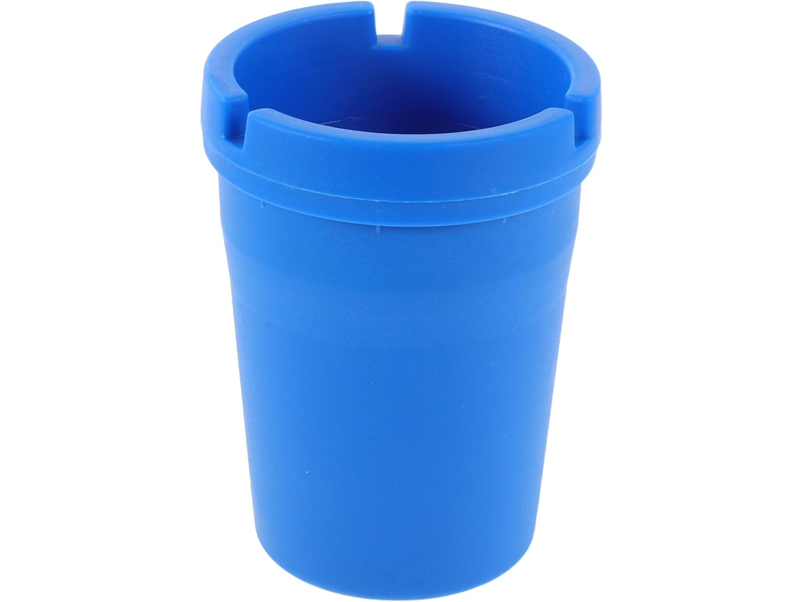 Cinzeiro Portátil E Leve Na Cor Azul, Compacto, Estilo Balde E Feito De Plástico.