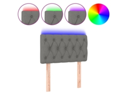 Cabeceira de Cama com Luzes Led Tecido Cinza escuro MAISON EXCLUSIVE (80x7x78 cm)