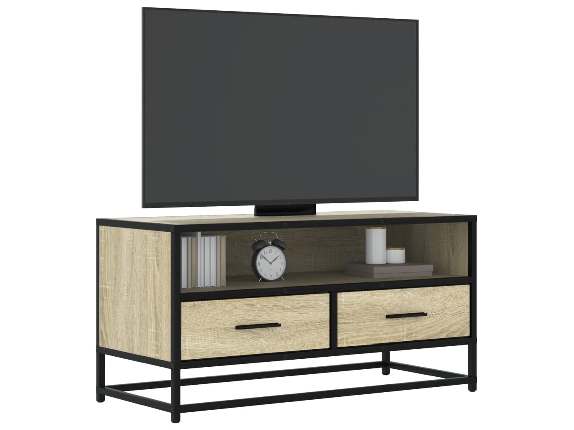 Vidaxl Móvel P/ Tv 80x34,5x40 Cm Deriv. Madeira/metal Carvalho Sonoma