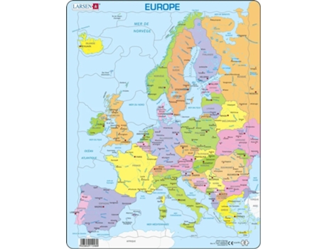 Puzzle LARSEN La-A8-Fr de Moldura 48 Peças Mapas