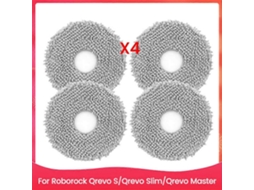 Kit Com 4 Peças De Pano De Limpeza Para Aspirador De Pó Roborock Qrevo S, Qrevo Slim E Qrevo Master. Acessórios E Peças De Reposição Para O Pano_ozo