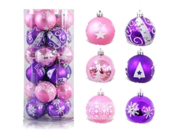 Adornos De Natal Bolas De 6 Cm, 24 Peças Para Árvore De Natal, Plástico Indestrutível