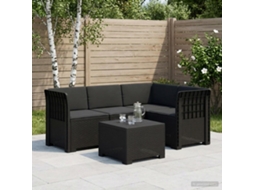 Vidaxl Sofá De Jardim Para 4 Pessoas Com Almofadas Estilo Rattan Pp