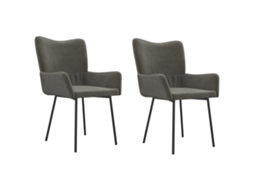 Maison Exclusive - Cadeiras De Jantar 2 Pcs Veludo Cinzento-escuro
