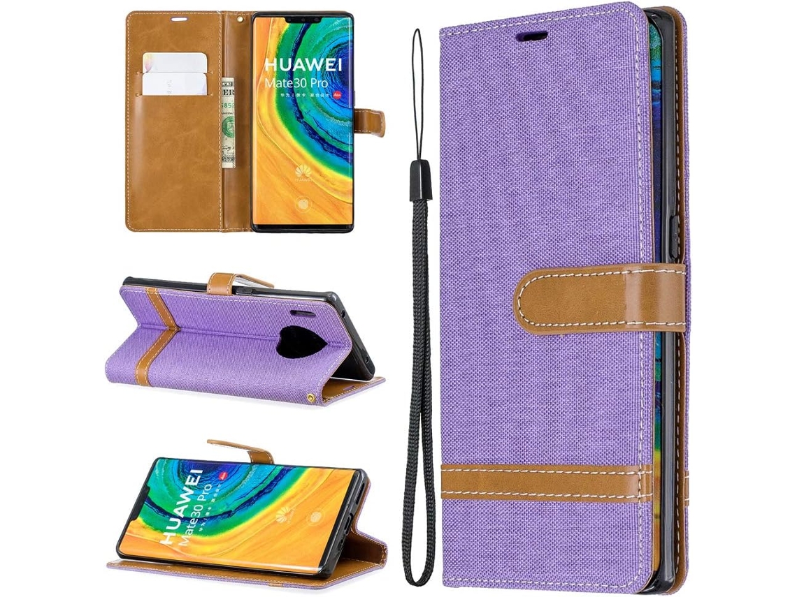 Capa Polegada Retalhos Proteção Stent Função para Huawei Mate 30 Pro HONGWE. Pele Sintética Magnética Multicor