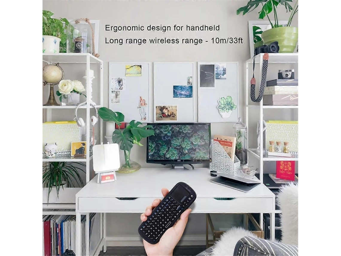 Lurelia Mini Teclado 2,4 Ghz, Bluetooth, Usb, Sem Fio, Qwerty, Touchpad, Cor Preto / Azul Para Pc, Tablet, Laptop, Ipad/ios