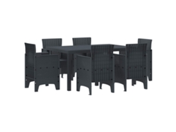 Vidaxl Conjunto de Jantar para Jardim 7 Pcs Antracite Rattan Polt