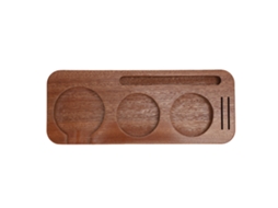 Base Para Tamper De Café 51mm Em Nogueira Com Três Furos, Para Uso Em Bancada - Laxiscreed