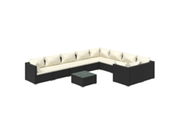 Garden Lounge Set, Garden Lounge Sets Vidaxl Preto Rattan / Vime (n/a)