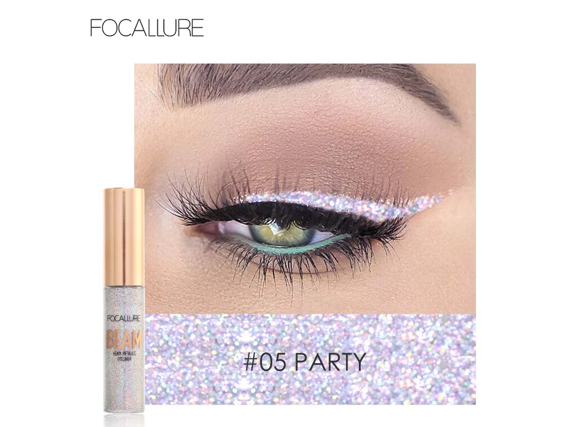 Focallure Eyeliner Líquido De Metal Con Purpurina Para Ojos 5 Maquillaje Glitter