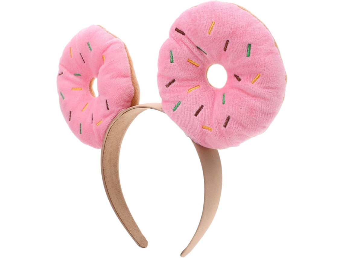 Tiara exclusiva para festas, perfeita para mulheres - Tiara rosa divertida em formato de donut de esponja.