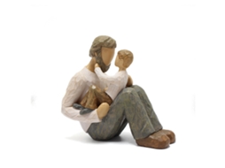 Estátua Pai e Filho LAXISCREED Resina Decorativa