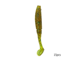 Small T-tail Soft Bait (bionic Fish Lure, Spinner Design) 1g 50mm 15pcs/pack 2 Soy Sauce Yellow