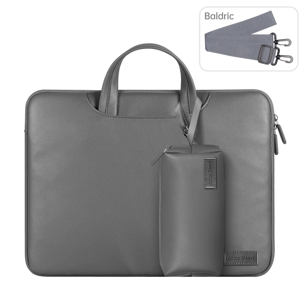 Bolsa Para Portátil Apple Macbook Lenovo Hp De 15-16 Polegadas, Tipo Mala Executiva, Resistente A Impactos E Macia. Cinza Hexinyigjly