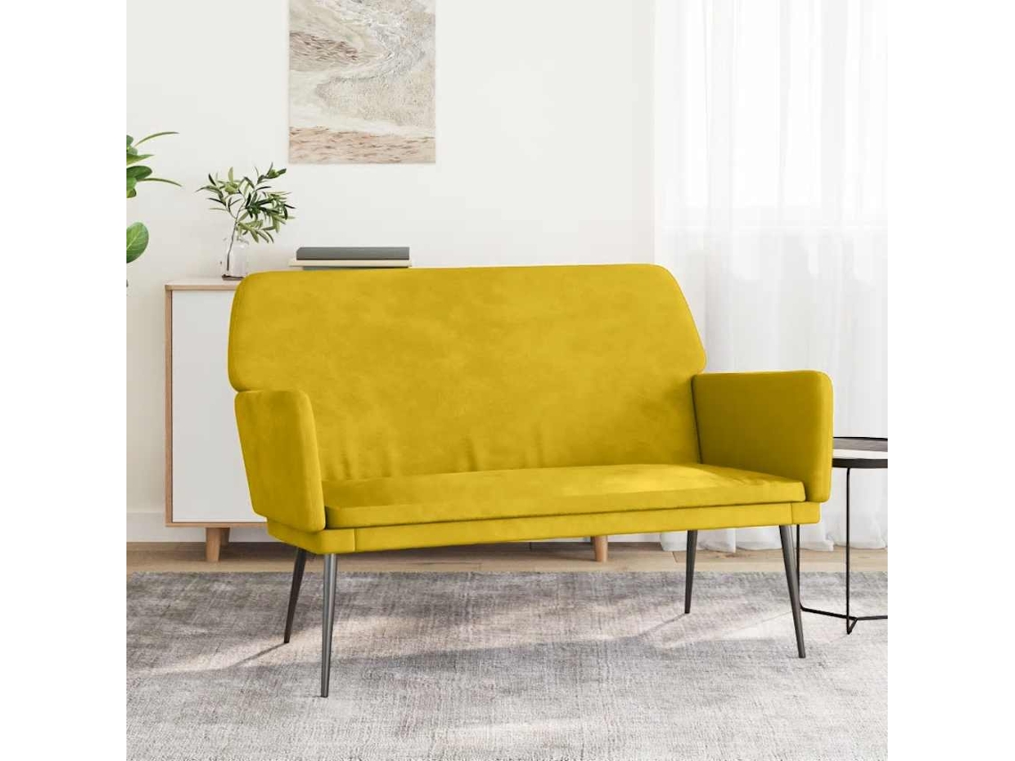 Vidaxl Banco 108x79x79 Cm Veludo Amarelo