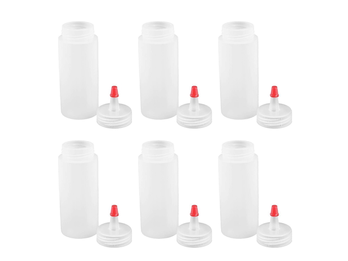 6 Frascos Plásticos Espremíveis De 120ml Para Líquidos E Cola