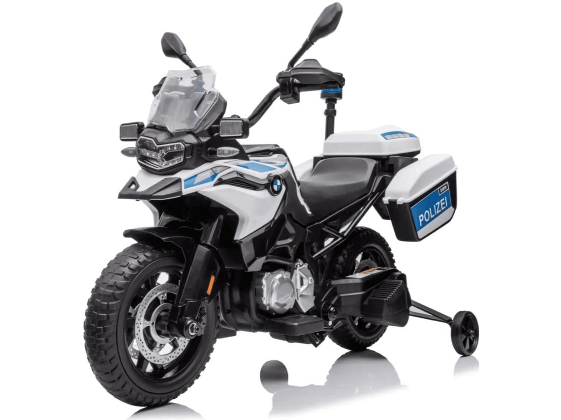 Bmw Motocicleta Elétrica Da Polícia F850 Gs 3 A 6 Anos – Moto Infantil Oficialmente Licenciada Com Sirene, Luzes Da Polícia - Branco