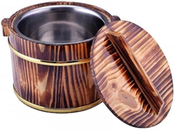 Tigela de Madeira para Arroz Quente, Ideal para Sushi Ou Arroz Glutinoso Cozido no Vapor. Perfeita para Manter o Aquecido na Cozinha AQUAFORGE