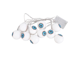 Cordão de luzes LED para o Halloween, funciona a bateria, à prova d'água, com 10 olhos, decoração externa para jardim e pátio.