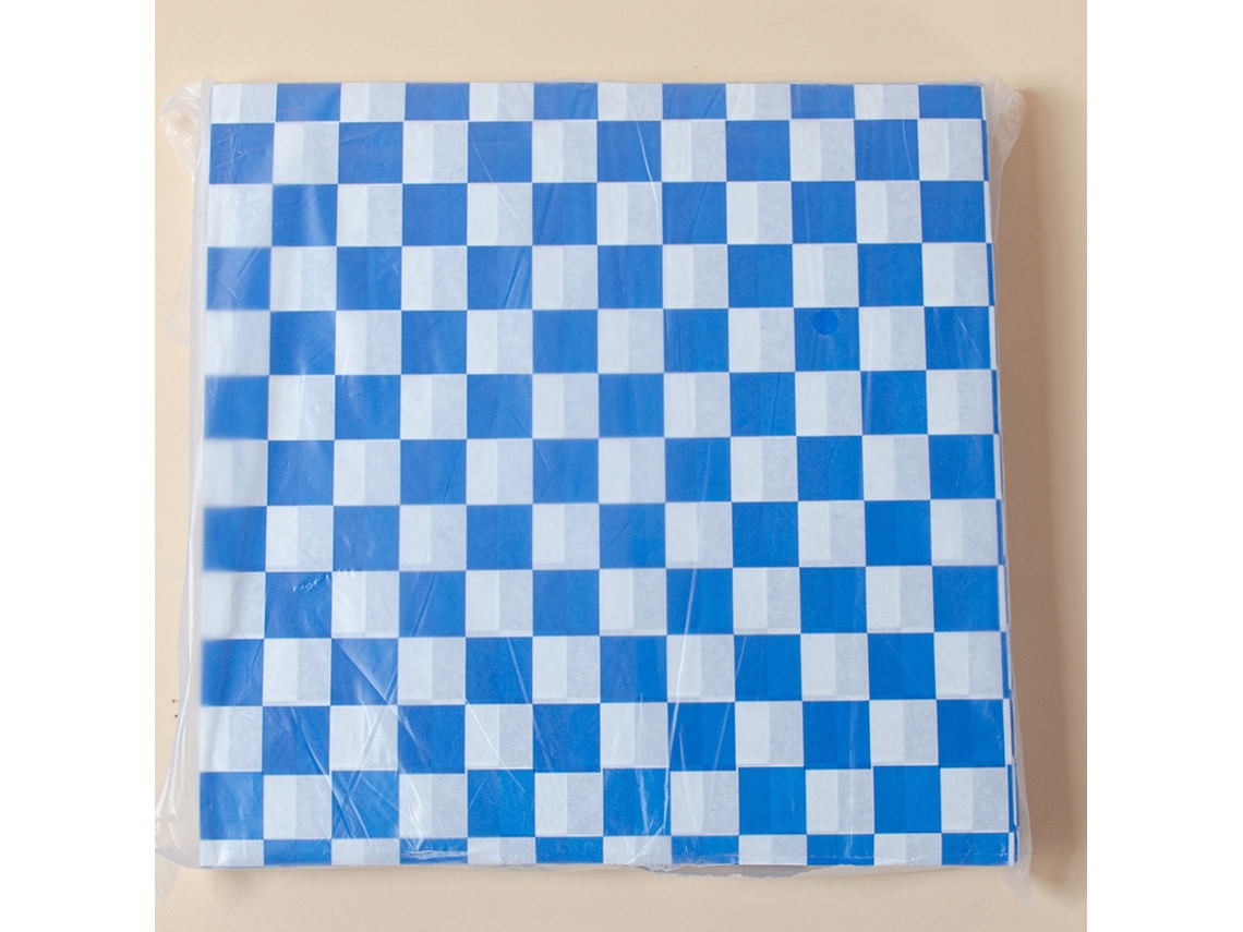 Pacote Com 100 Folhas De Papel Para Frios, 30x30 Cm (12x12 Polegadas), Encerado Premium À Prova Gordura Alimentos, Forro Clássico Xadrez Ces