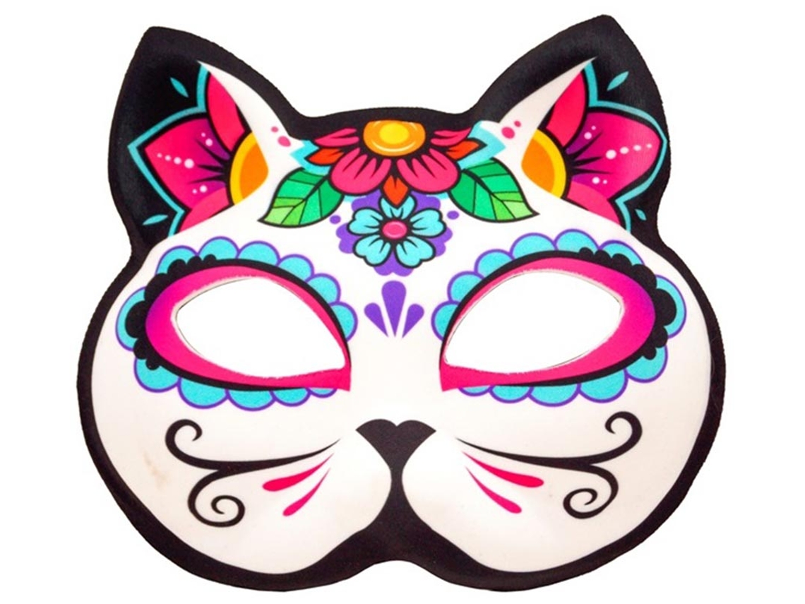 Mscara De Gato Catrina Para O Dia Dos Mortos Sem Queixo