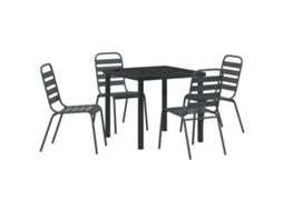 Conjunto 5 De Jantar Vidaxl Cinza Escuro Aço
