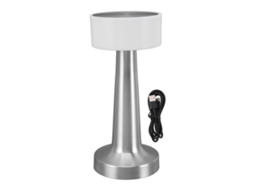 Lâmpada de Mesa sem fio 3 modos de luz controle por toque ajuste de brilho USB 1800mAh prata com S/MARCA