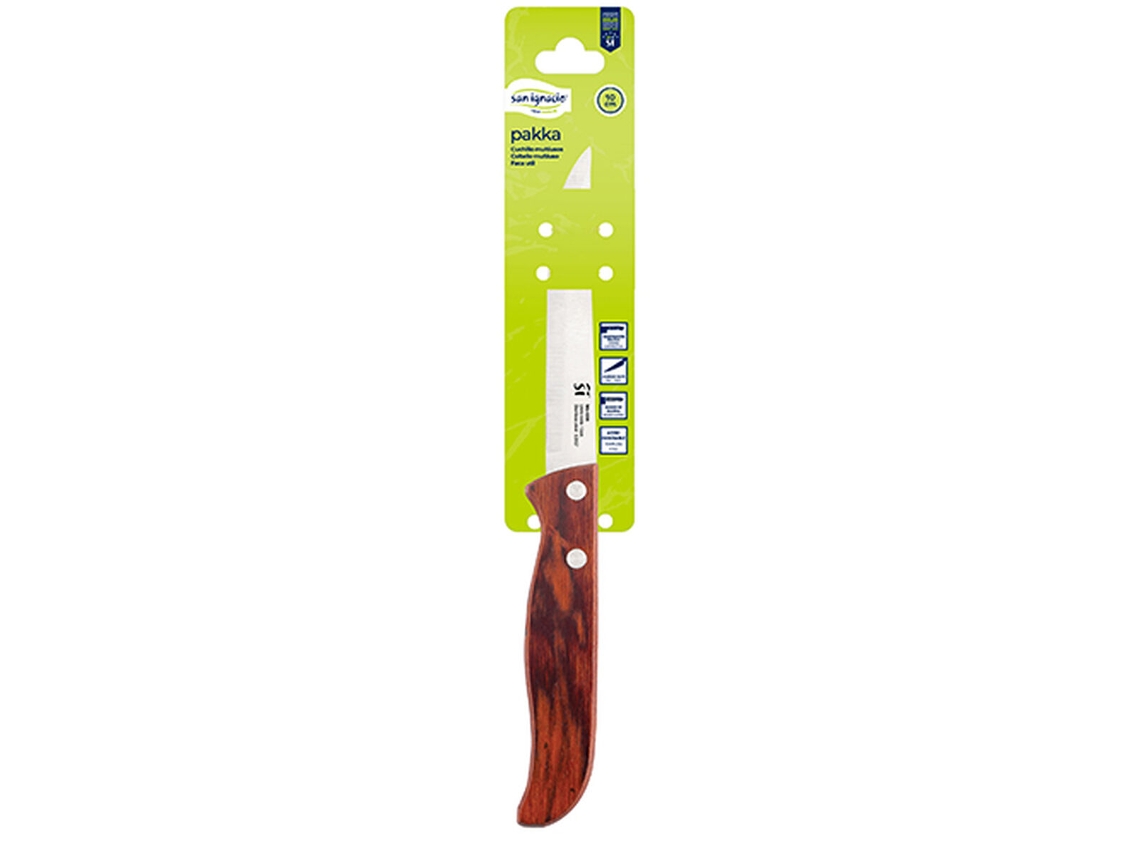 Faca de Cozinha SAN IGNACIO Pakka Castanho Aço Inoxidável 10 Cm