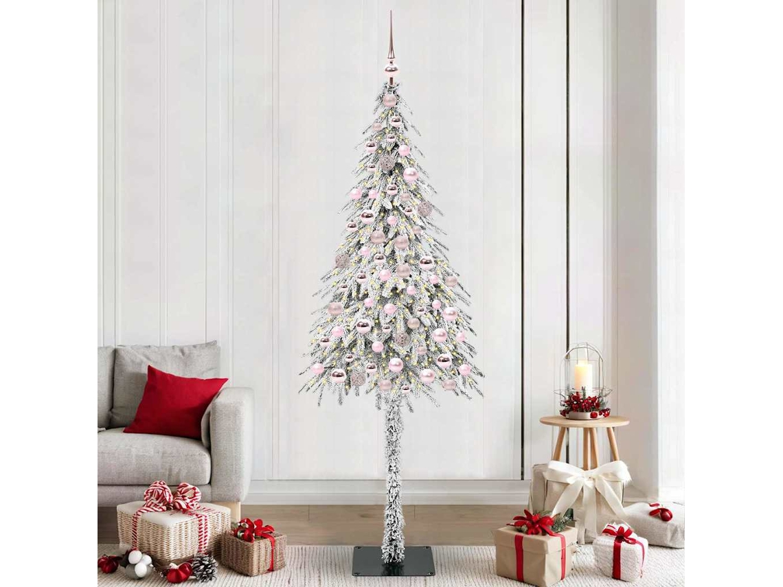 Vidaxl Árvore De Natal Com 300 Leds Com Suporte Branco 210 Cm Pe E Aço