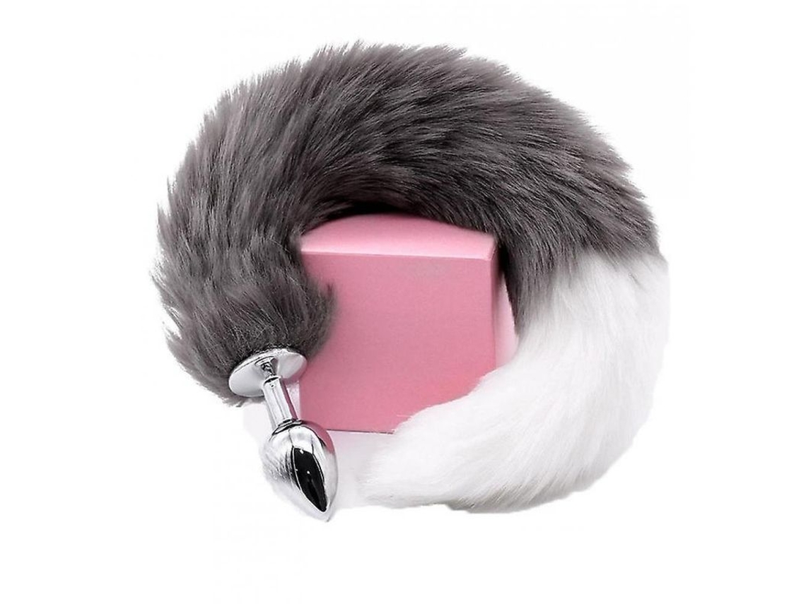 Cauda De Raposa De Pele Real Para Cosplay E Role Play Com Massager De Metal