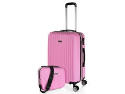 Mala Abs Média ITACA Sevron Rosa 41X66X27 Cm 85L