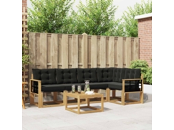Vidaxl Conjunto De Sofás Para Exterior 6 Pcs Branco E Preto