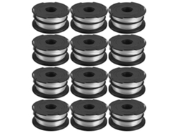 Conjunto De 12 Bobinas De Linha Para Cortadores De Grama Black Decker Gh750, Gh710 E Gh700, Modelo Df-065-bkp