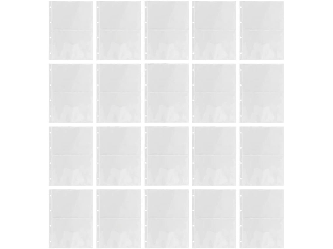 20 Peças Páginas De Substituição Para Álbum De Fotos Bolsas Transparentes Para Fentes Proteção Para Cartões E