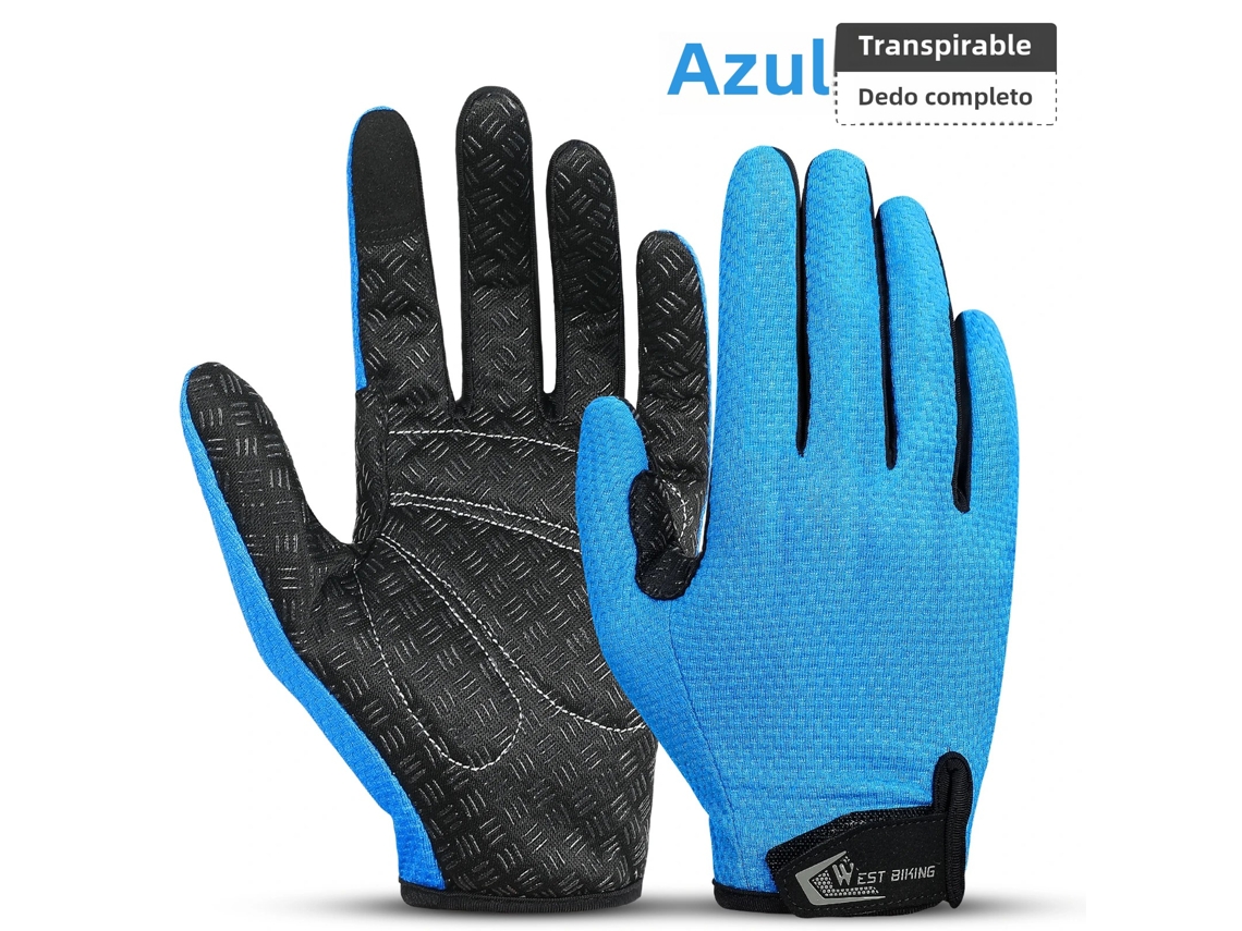 (azul G) Luvas De Ciclismo Com Dedos, Antiderrapantes, Com Absorção De Impacto, Compatíveis Com Telas Sensíveis Ao Toque E Respiráveis.