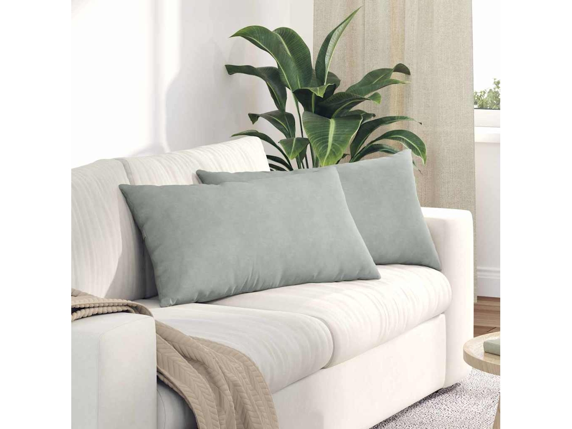 Vidaxl Travesseiros De Sofá 2 Pcs Cinzento-claro 80 X 40 Cm